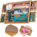 1000 Piece Wooden Jigsaw Puzzle Table - 4 Drawers, Rotating Puzzle Board | 30” X 22” Jigsaw Puzzle Board | Puzzles Cover Included - Portable Puzzle Tables for Adults and Kids by Beyond Innoventions