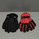 Kids Skiing Gloves Snow Gloves Waterproof Windproof Outdoor Winter Gloves Windproof Snow Gloves for 3-10 Years Boys Girls Winter,20 Black Red 2 Pack