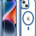 4 x for iPhone 14 Case,[Compatible with Magsafe][Anti-Yellowing] with Screen Protector,Slim Thin 10 FT Shockproof Phone Case 6.1 inch-Blue