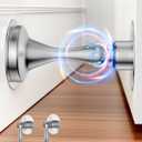 Door Stoppers Magnetic Door Catch - 2 Pack Stainless Steel Heavy Duty Door Holder Stops for Bottom Top of Door - Wall Floor Mounting No Drill 3M Adhesive & Screws Strong Magnet Keep Door Open(Silver)