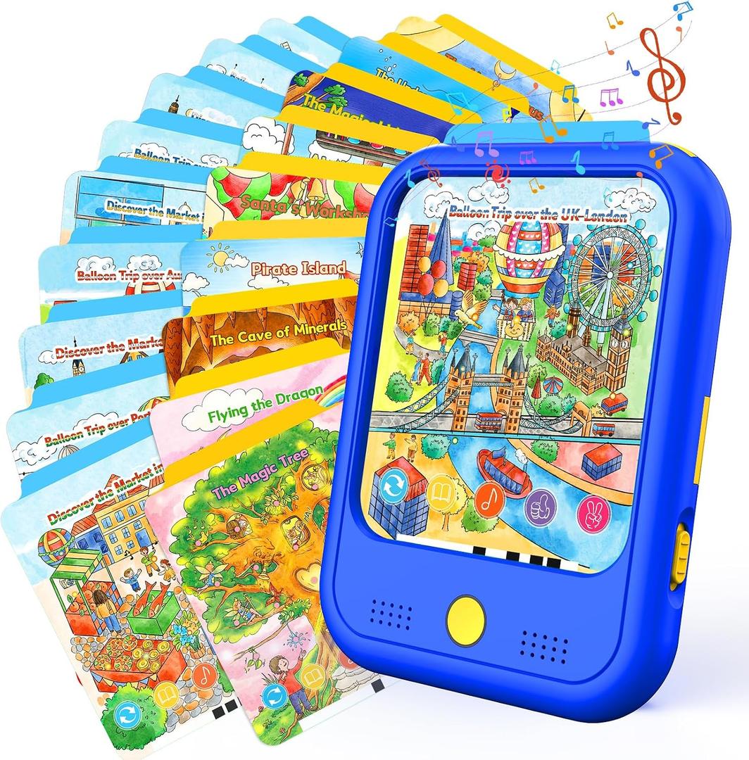 Kids Learning Tablet Bilingual, Montessori Educational Learning Toys for Toddlers 3-5 Year Olds, with 2000+ Words and Games, Autism Sensory Speech Therapy Toys, 3 4 5 6 Year Old Boy Girl Birthday Gift, 6.91 x 8.23 x 0.1 inches