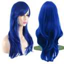 Akstore 28 inch Fashion Wigs Long Wavy Curly Hair Cosplay Wig (Blue)
