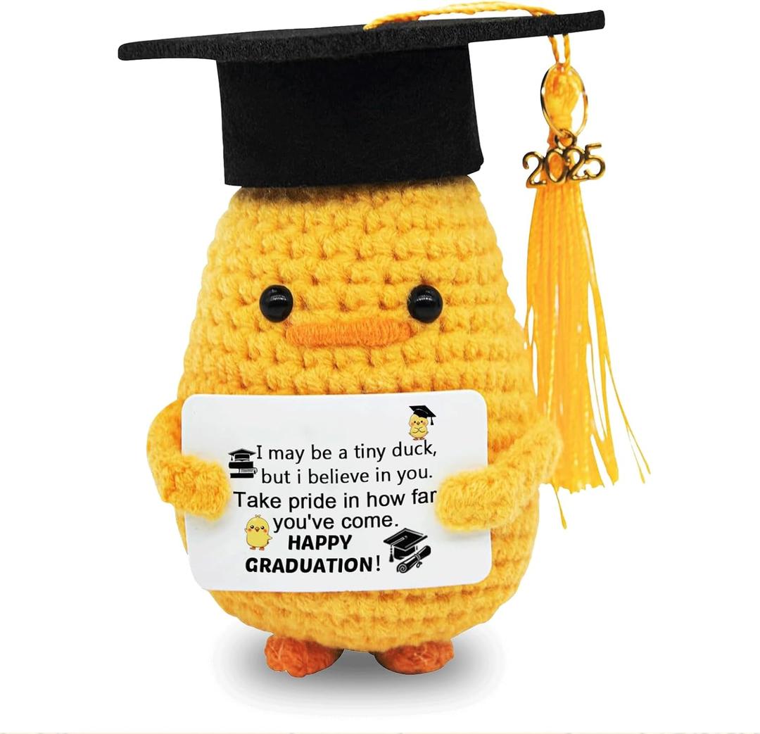 Graduation Gifts Class of 2025 - Inspirational Funny Duck with Cap and Greeting Card  Handmade Emotional Cheer Support for Her Girls Him Boys High School College Gifts (Duck) Graduation Gifts Class of 2025 - Inspirational Funny Duck with Cap and Greeting Card  Handmade Emotional Cheer Support for Her Girls Him Boys High School College Gifts (Duck)