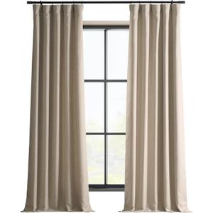 HPD Half Price Drapes Italian Faux Linen Curtains 84 Inches Long Room Darkening Curtains for Bedroom and Living Room 50 X 84, (1 Panel), Sepia Beige
