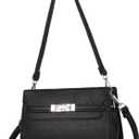 TRBSXRT Satchel Bag for Women, Leather Crossbody Purse Women's Shoulder Tote Bags with Removable Straps Fashion Small Crossbody Bag (Black)