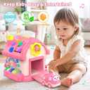 Toddler Toys for 1 Year Old Girl Gifts, 12-in-1 Montessori Musical House Toddler Learning Toys for 1-2, 1st First Birthday Gifts Baby Girl Boy Gift Toys 6-12 12-18 Months, Pink