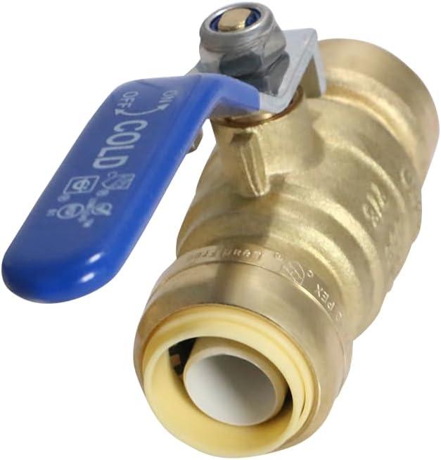 Push Fit 3/4 Inch x 3/4 Inch Push Fit Ball Valve Blue, Cold, 1 Piece
