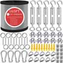 165FT Steel Cable Kit | M5 Turnbuckle & 1/8" Stainless Steel Wire Rope
