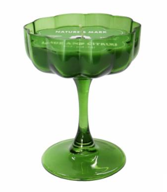 Nature's Mark Stem Glass Candle - Green