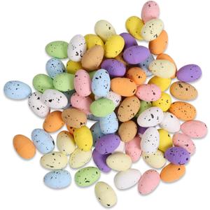200 Pcs Foam Easter Egg Decoration DIY Fake Eggs 1.8 X 1.5cm Artificial Foam Bird Eggs Garden Bird Nest Decor Easter Party Decorations Home Decor