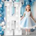Ledido 4FT Marquee Light Up Letters, Cool White Light Up Letters Large Marquee Letter for Party Decorations, Mosaic Letter H for Balloons, Wedding Birthday Graduation Decor