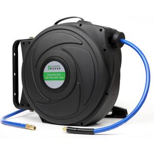 DYNAMIC POWER Elite Retractable Air Hose Reel with 3/8-Inch by 50-Feet PU Air Hose exceptional resistance to abrasion, oil, and weather - DP-HR5-315