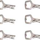 HFS (R) 6 pc - 11 C-Clamp Locking Pliers, with Swivel Pads Heavy Duty C-Type Locking Plier Table for Welding and Woodworking