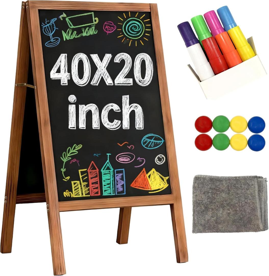 A-Frame Chalkboard Sign 40"x20" Magnetic Double‑Sided Sandwich Board