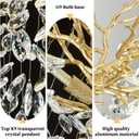 23.6" Tree Branch Chandelier Gold 8-Light Crystal Chandelier