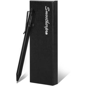 SMOOTHERPRO Bolt Action Pen, Stainless Steel Ballpoint Pen Compatible with Pilot G2 Refill, EDC Pen for Writing, Left-Handed Friendly, Black(TC141BK)