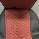 Black Panther Car Seat Cover, Luxury Car Protector, Universal Anti-Slip Driver Seat Cover with Partial Backrest Coverage (Middle Part Only), Honeycomb Pattern Embroidery (1Piece, Black+Burgundy)