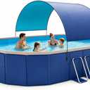 118" Non-Inflatable Foldable Swimming Pool for Family, Portable Above Ground Pool for Adults & Kids, Easy Setup for Outdoor, Backyard, Garden, Camping - Durable PVC(118"x87"x20", NEW)