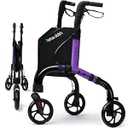 Premium 3 Wheel Rollator Walker for Seniors, FSA/ HSA Eligible Lightweight Foldable Elderly Three Wheeled Rollator with Storage Bag, Aluminum Mobility Aid Rolling Walker