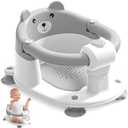 Baby Bath Seat for Babies 6 Months & up, NonSlip Toddler Bath Seats for Babies Sitting Up, Safe Infant & Newborn Bathtub Chair with 4 Suction Cups & Soft Cushion for Shower,Gray