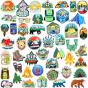 Hotop 48 Pcs Camping Theme Iron on Patches Adventure Outdoor Mountain Backpacking Sew on Patches Hiking Embroidered Applique for Jeans Jackets Clothes Backpack Cap DIY Crafts Sew Making
