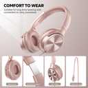 Cowyawn USB C Headphones Wired, Over Ear USB C Wired Headphones with Microphone, Volume Control, HD Stereo Sound, Foldable USB Type C Headphone for Adult/Teens/Laptop/Computer/iPhone 15/16/17, Rose