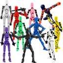 T13 Action Figure Set, 10PCS Robot 3D Printed Toys Lucky Titan 13 Action Figure with Multiple Accessories, Dummy 13 Multi-Jointed Movable, Gifts for Boys and Girls (Requires Assembly)