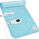 Heating Pad-Electric Heating Pads for Back,Neck,Abdomen,Moist Heated Pad for Shoulder,Knee,Hot Pad for Arms and Legs,Dry&Moist Heat & Auto Shut Off(Light Blue, 12''24'') (12" x 24")