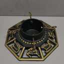 Huwena Christmas Tree Stand for Live Trees, Real Xmas Tree Holder Base Cast Iron, Supports up to 8ft, 4-Inch Diameter, 120lb Weight Capacity for Christmas Rustic Decoration (Deer, Sled Style)