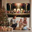 2 x Nativity Scene Banner 7143 Inches Merry Christmas Manger Scene Banner Religious Christian Backdrop for Church Indoor Outdoor Christmas Backdrop Nativity Background Holiday Decoration