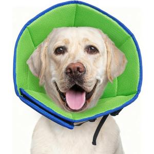 Dog Cone Collar L, Soft Cones for Large Medium Small Dogs,Adjustable Dog Cone Alternative to Stop Licking, Comfy Elizabethan Collar for After Surgery Wound Healing & Hot Spots Blue