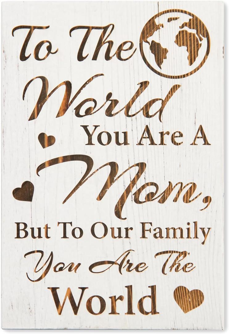 Wooden Box Sign Home Rustic Farmhouse Engrave Wood Block Plaque Office Desk Decor Sign for Shelf 5.9 x 9.0 Inches