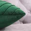 Dark Green Pillow Covers 20x20 Pack of 2 with Gold Leather Soft Velvet Throw Pillow Covers Decorative Couch Pillowcase Luxury Modern Pillow Cover Spring Summer Home Decor for Sofa Bed