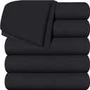 Utopia Bedding Flat Sheets - Pack of 6 - Soft Brushed Microfiber Fabric - Shrinkage & Fade Resistant Top Sheets - Easy Care (Queen, Black)