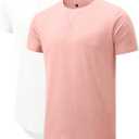 Comdecevis Mens Casual T-Shirts Short Sleeve Curved Hem Hipster Tees | Hip hop longline shirts, Cotton Blend, Soft & stretchy, Regular fit tshirt, Beach & streetwear, Business work & workout (Pink, S)
