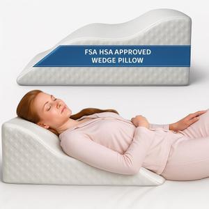 Aeris Wedge Pillow for Sleeping and Nighttime Comfort, Memory Foam Bed Wedge for Post Surgery Recovery, Incline Cushion for Snoring and Stomach Acid, Breathable Viscose Cover with Non Slip Base