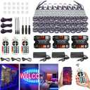 120Ft SMD5050 RGB storefront led lights with Smart Control, 240 LEDs Super Bright Waterproof led rgb module lights for Storefront Window Display, Business Signs, Letter Advertising, Dual Remote