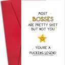 5 x Ogeby Funny Boss Day Card Gifts for Her Him, Happy Boss's Day Card for Boss Women Men, Boss Appreciation Card for Manager Leader, Boss Day Card from Group Employee, Humorous Retirement Card for Boss (legend)