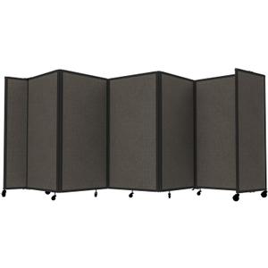 Versare Room Divider 360 Portable Wall Partition | Folding Panels | Large Freestanding Divider | Locking Wheels | Temporary Room Separator (14' Wide x 4' Tall, Mocha)