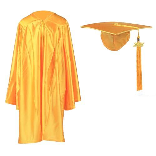 FtyFty Shiny Kindergarten Graduation Cap and Gown Set (24, Gold)