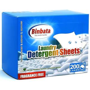 Laundry Detergent Sheets, 200 Count, Fragrance Free, Unscented, Eco-Friendly, Hypoallergenic, Biodegradable, Plastic Free, Liquidless, Suitable for Sensitive Skin