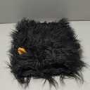 Funny Pet Lion Mane Wig - Long Plush Dog Costume for Halloween & Daily Photo (Black + Tail,S Size (Khaki Ears))