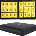 Card Binder 12 Pocket,Trading Card Binder Holds up to 1200 Cards with 50 Sleeves,Zipper Card Holder Album Compatible with TCG Card/Game Cards/Sports Card (Black)