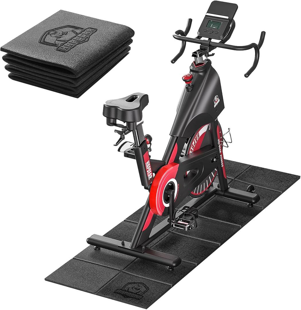 HAPBEAR Treadmill Mat  68"x24"x1/5" Thick Non-Slip Foldable Exercise Equipment Mat for Walking Pad, Weight Bench & Treadmill  Shock Absorbing Floor Protector for Home Gym, Carpet & Hardwood Floors