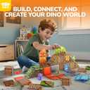 TOY Life 79PCS Magnetic Tiles Dinosaur Toys Set, Magnet Building Blocks Lava Dino World for Kids Ages 3-5, Jungle Animals Construction Toys for Toddlers 4-8, STEM Educational Gift for Boys & Girls 3+