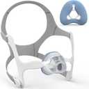 Upgraded Replacement for AirFit N20 & AirTouch N20, Soft Fabric Nasal Cushion, Headgear & Frame Included, Enhanced Comfort & Secure Fit CPAP Accessories, Blue (Large)