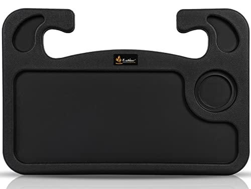 EcoNour 2 in 1 Car Steering Wheel Desk, Tray for Laptop Car Mount with Pen Holder| Food Tray for Eating with Drinks Holder | Multipurpose Travel Car Accessories 16x11.5