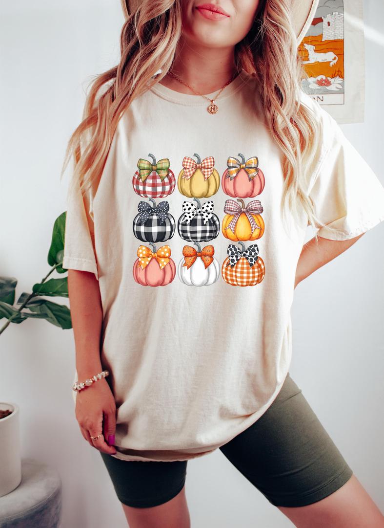 Women's Halloween T-Shirts Pumpkin Graphic Tees Autumn Fall Shirts Loose Casual Short Sleeve Tops (Apricot3, L)
