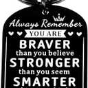 2 x Valentines Day Gifts for Him Her Black Keychain for Women Men Teens Girls Boys Inspirational Christmas Gifts for Son Daughter Gifts from Mom Birthday Graduation Anniversary Presents for Friends