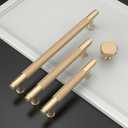 10 Pack 1-1/5"(30mm) Gold Knurled Cabinet Knobs for Dresser Kitchen Knobs for Cabinets Brushed Gold Cabinet Pulls Hardware